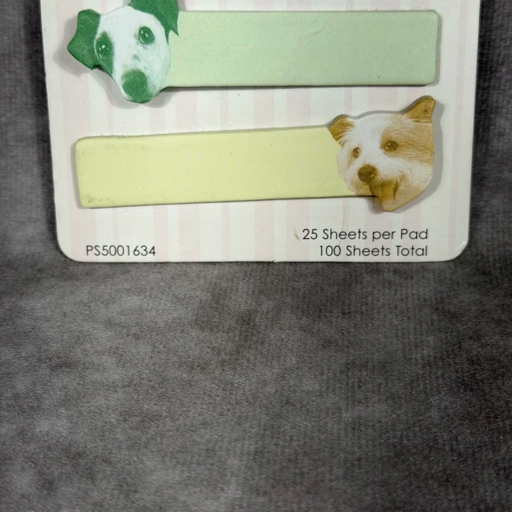 Vtg Y2K Dog Sticky Notes Set 4 Designs Self Stick 100 Sheets Puppies‎ 2003 NEW